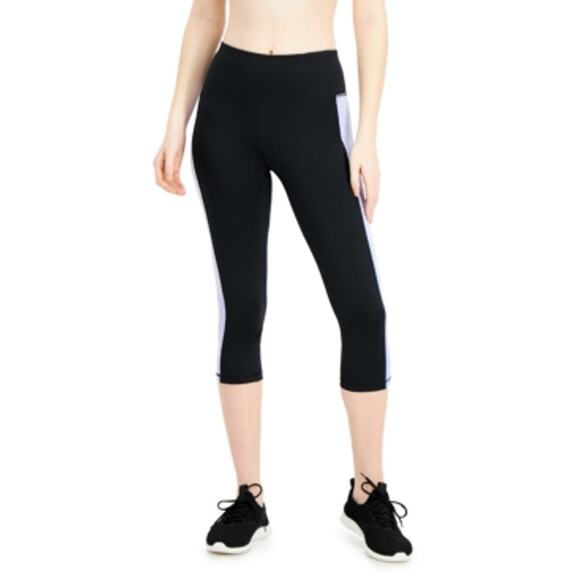 Ideology  Colorblocked Cropped Leggings black/blue Medium - Picture 1 of 8